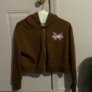 Cropped zip up jacket